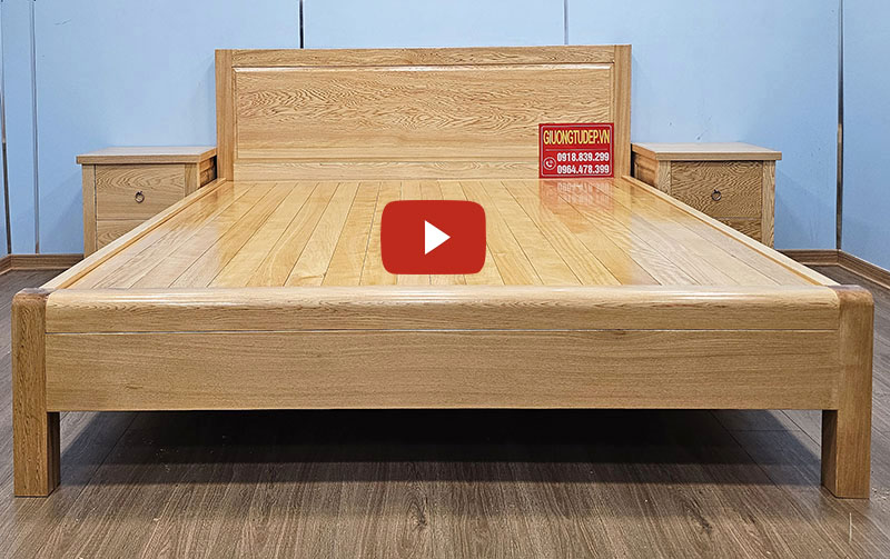 Giường Hiện Đại Chân Cao Gỗ Pơ Mu