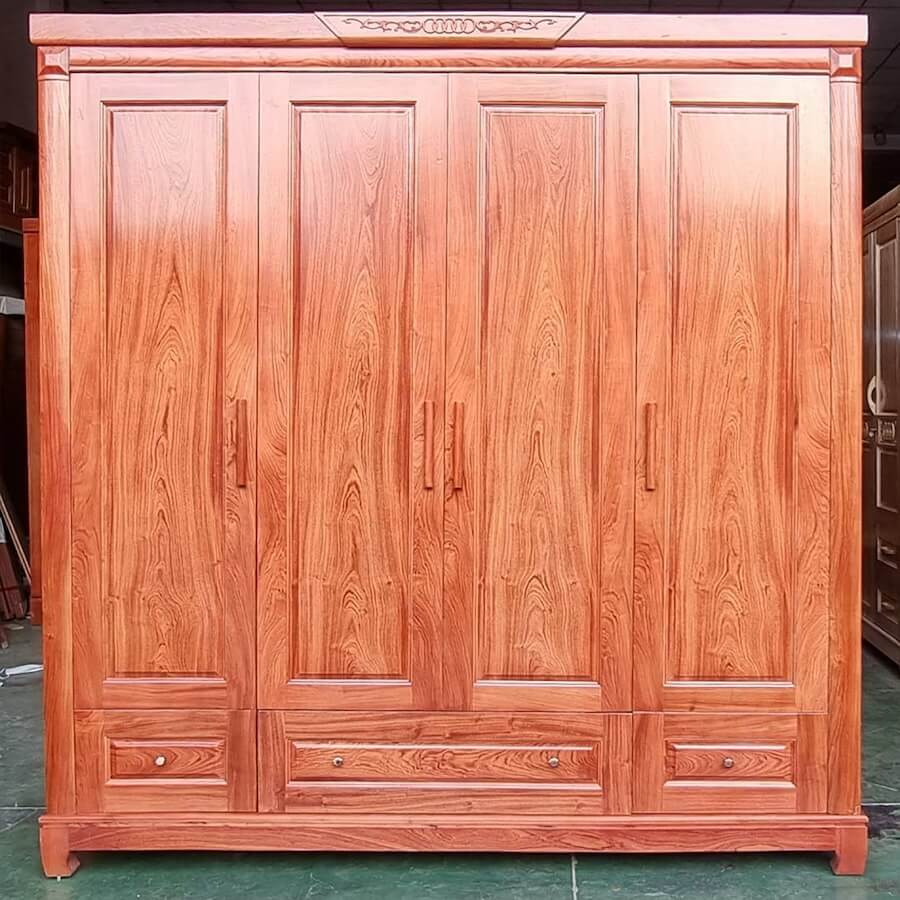 Tủ Đựng Quần Áo Gỗ Hương Đá