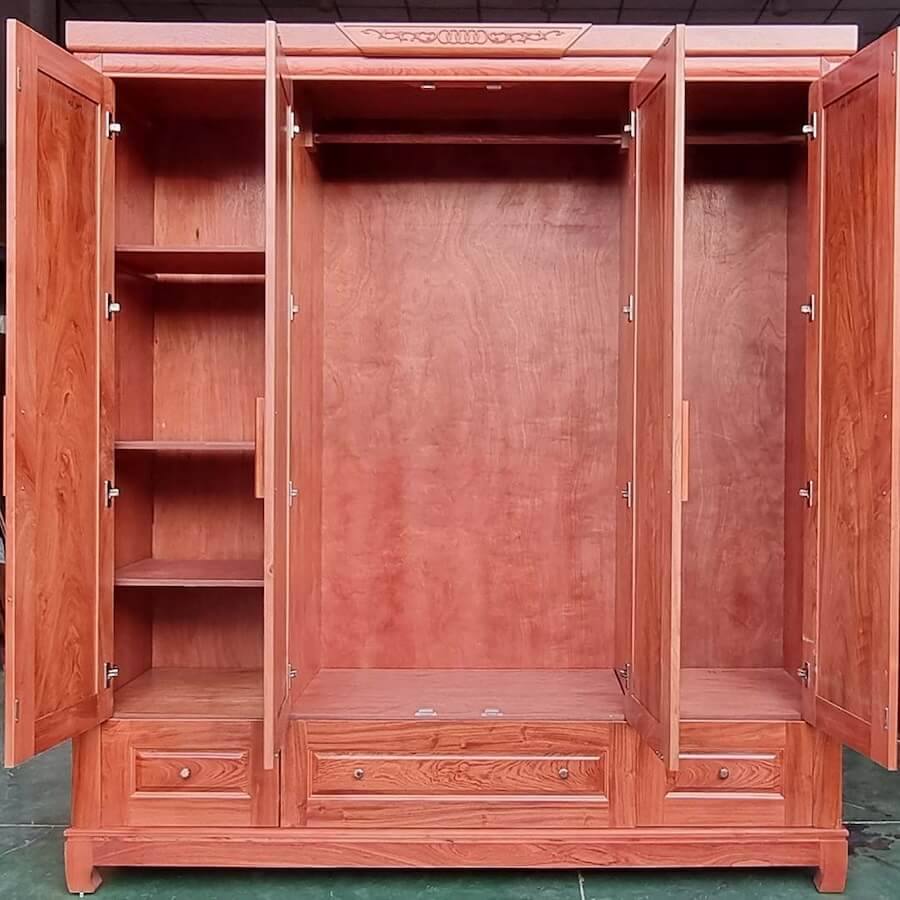 Tủ Đựng Quần Áo Gỗ Hương Đá