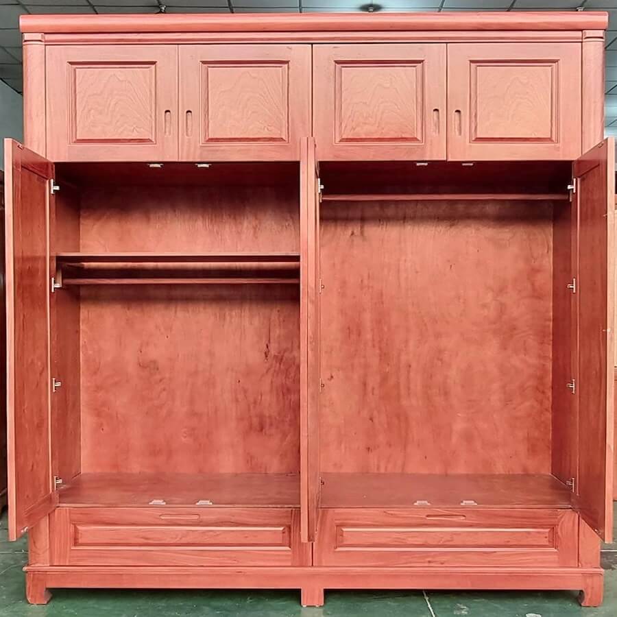Tủ Gỗ Quần Áo 2 Tầng Hương Đá