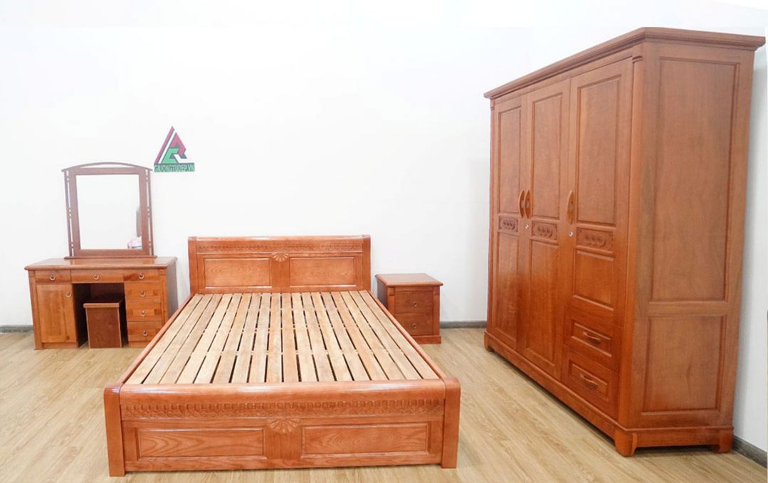 Giường giá rẻ gỗ sồi