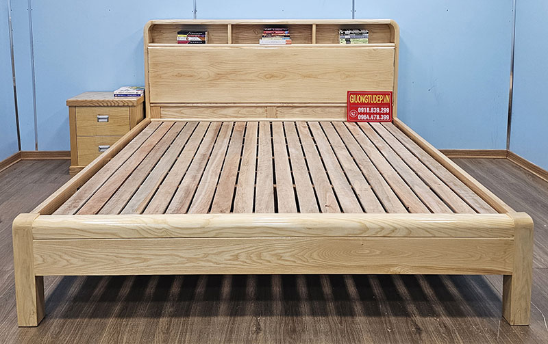 Giường Gỗ Sồi Có tủ Đầu Giường