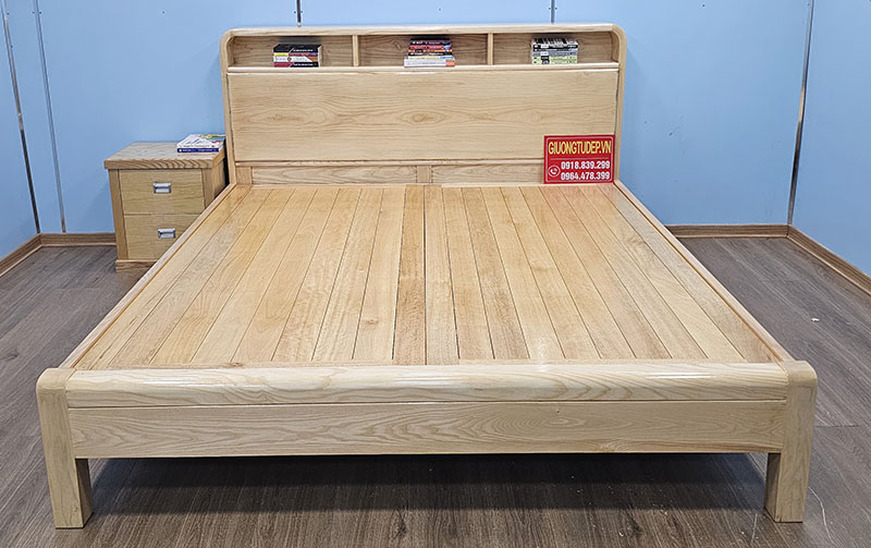 Giường Gỗ Sồi Có tủ Đầu Giường