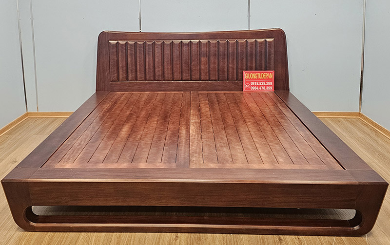 Giường Ngủ Chân Thấp Gỗ Căm Xe