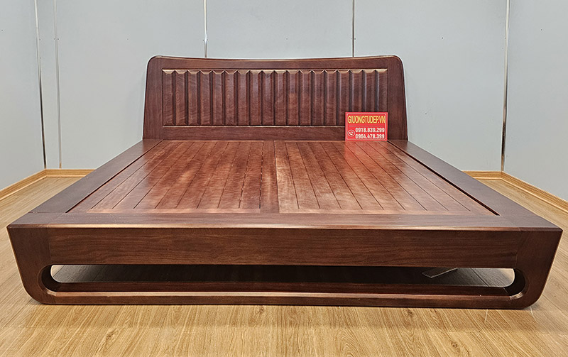 Giường Ngủ Chân Thấp Gỗ Căm Xe
