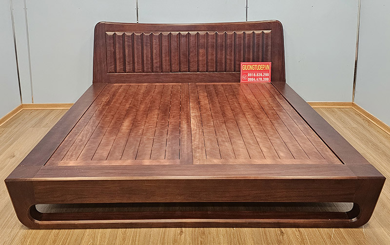 Giường Ngủ Chân Thấp Gỗ Căm Xe