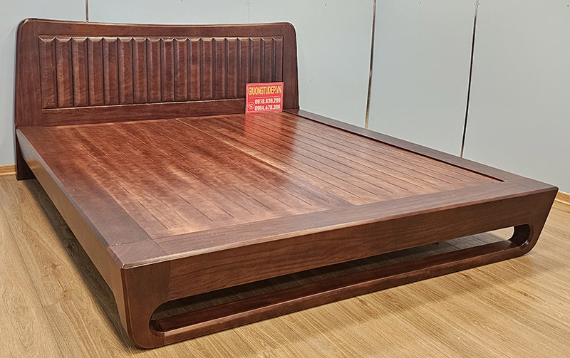 Giường Ngủ Chân Thấp Gỗ Căm Xe