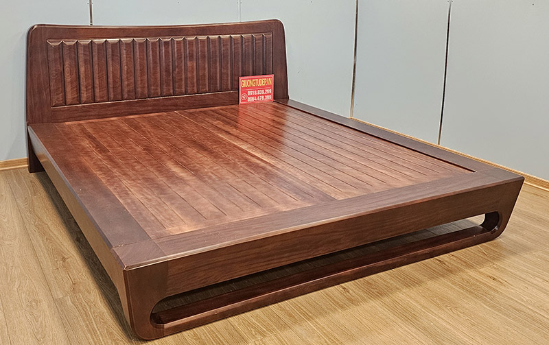 Giường Ngủ Chân Thấp Gỗ Căm Xe