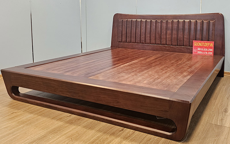 Giường Ngủ Chân Thấp Gỗ Căm Xe
