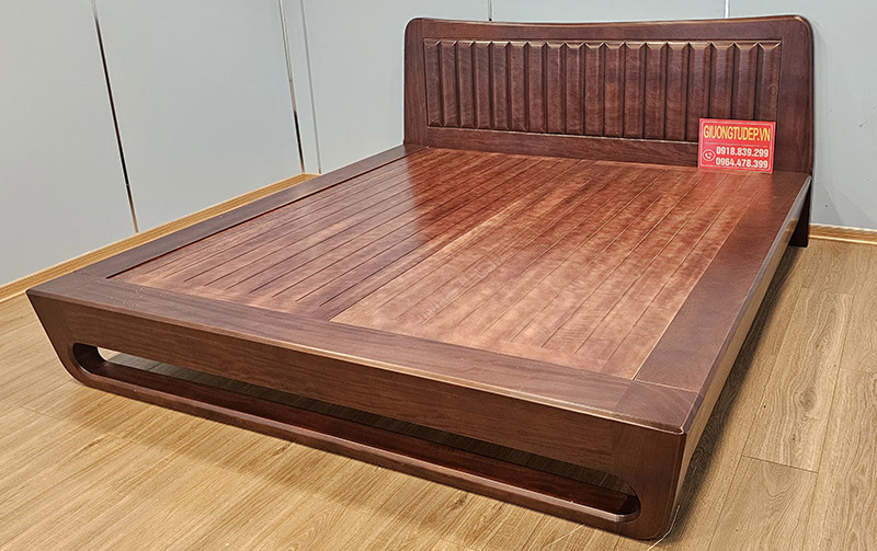 Giường Ngủ Chân Thấp Gỗ Căm Xe