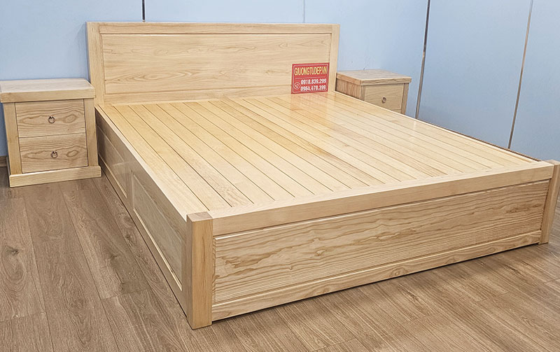 Giường Hộp Gỗ Sồi