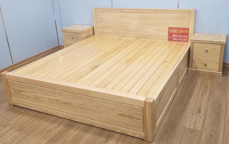 Giường Hộp Gỗ Sồi