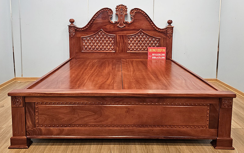 Giường Ngủ Tân Cổ Điển Gỗ Xoan Đào