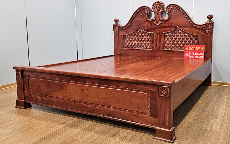 Giường Ngủ Tân Cổ Điển Gỗ Xoan Đào
