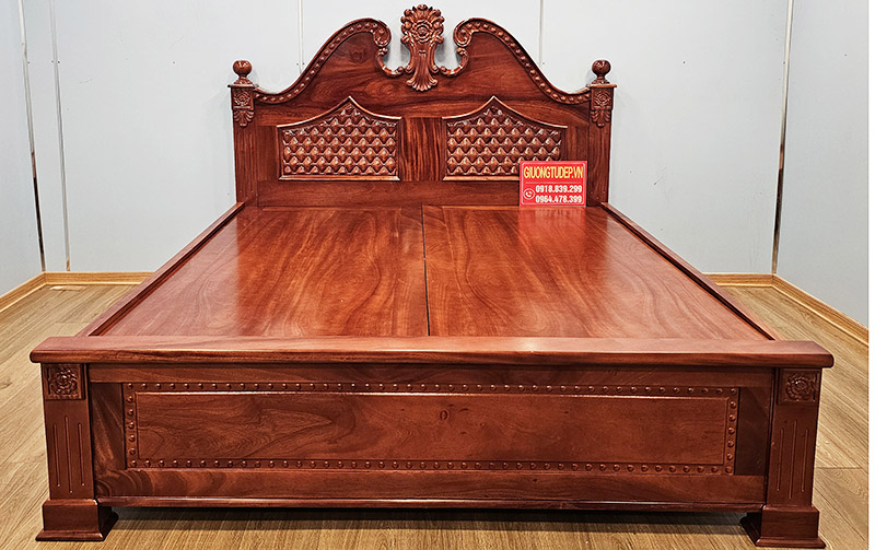 Giường Ngủ Tân Cổ Điển Gỗ Xoan Đào