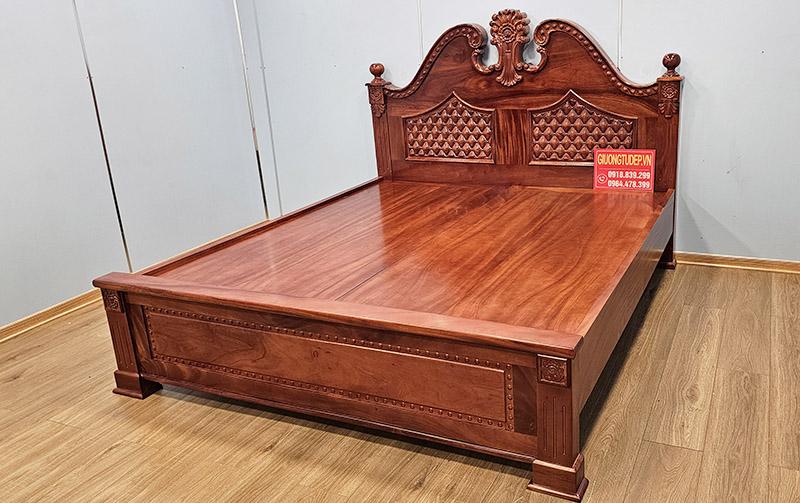 Giường Ngủ Tân Cổ Điển Gỗ Xoan Đào