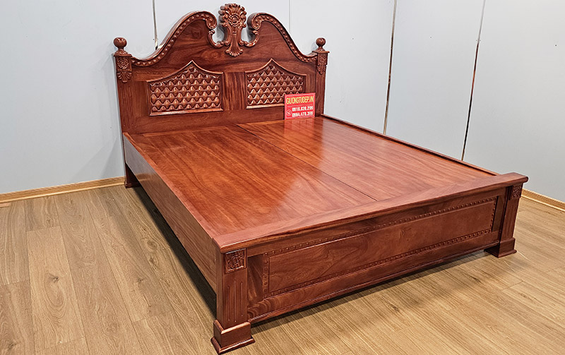 Giường Ngủ Tân Cổ Điển Gỗ Xoan Đào