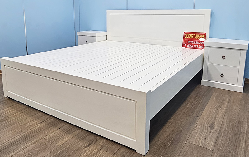 Giường Ngủ Màu Trắng Đẹp Hiện Đại
