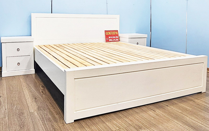 Giường Ngủ Màu Trắng Đẹp Hiện Đại