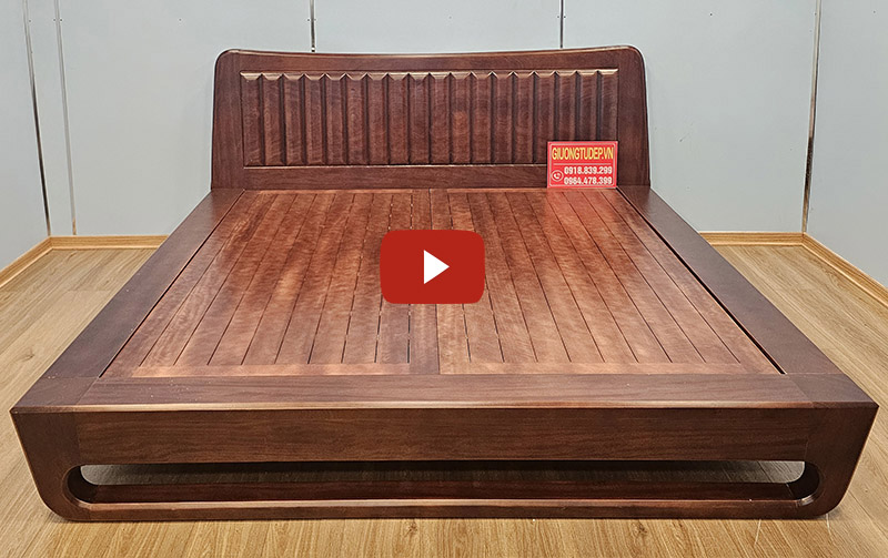 Giường Ngủ Chân Thấp Gỗ Căm Xe