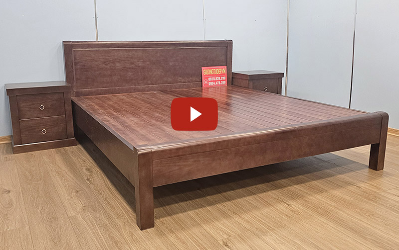 Giường ngủ hiện đại màu Gỗ Óc Chó