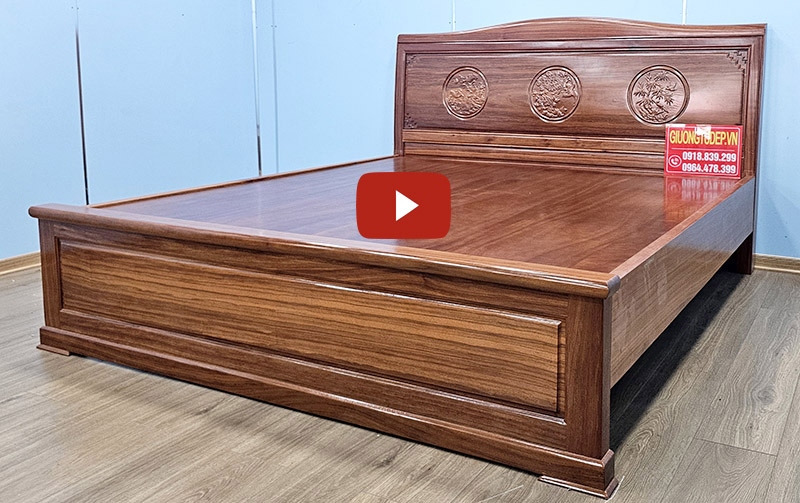 Mẫu Giường Ngủ Gỗ Cẩm Đá Cao Cấp Đẹp