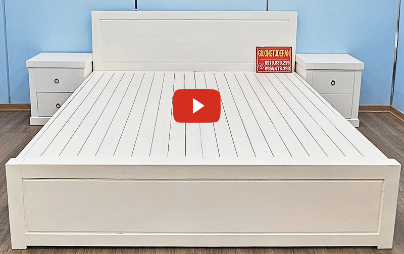 Giường Ngủ Màu Trắng Đẹp Hiện Đại