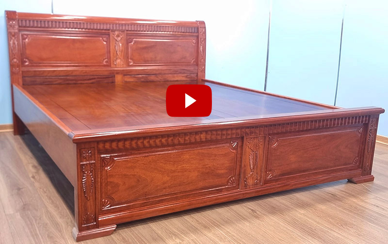 Mẫu Giường Ngủ Gỗ căm xe Đẹp Chất Lượng