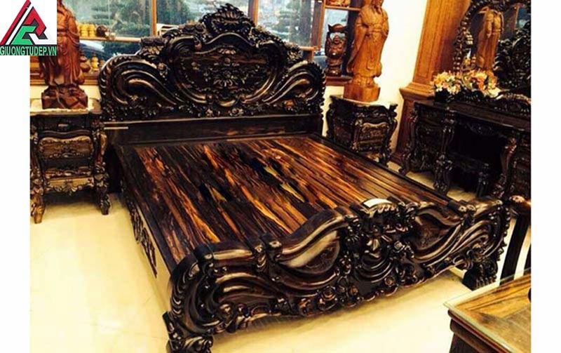 Giường ngủ gỗ mun tân cổ điển GM44