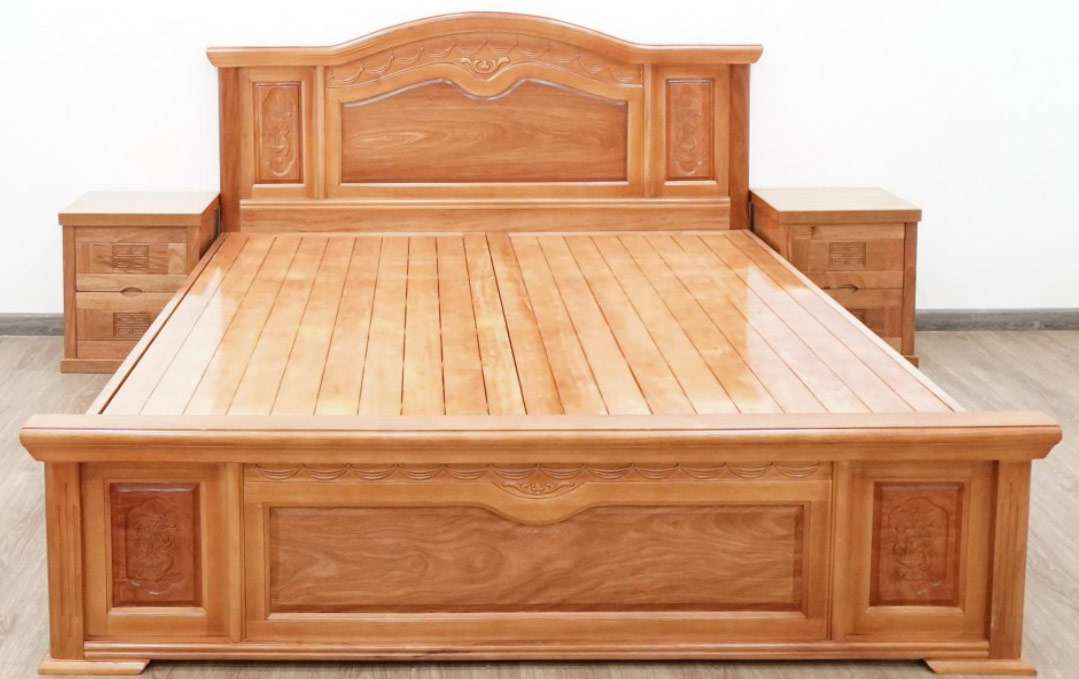 Giường ngủ nữ hoàng gỗ đinh hương G15