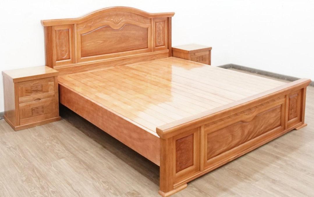 Giường ngủ nữ hoàng gỗ đinh hương G15