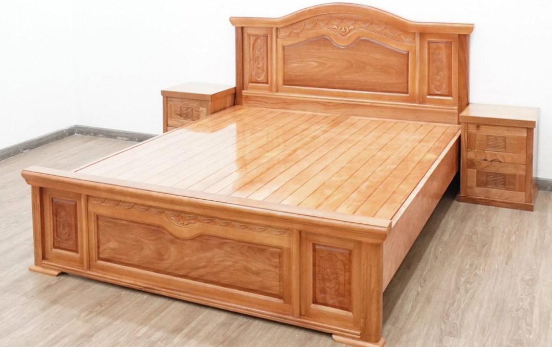 Giường ngủ nữ hoàng gỗ đinh hương G15