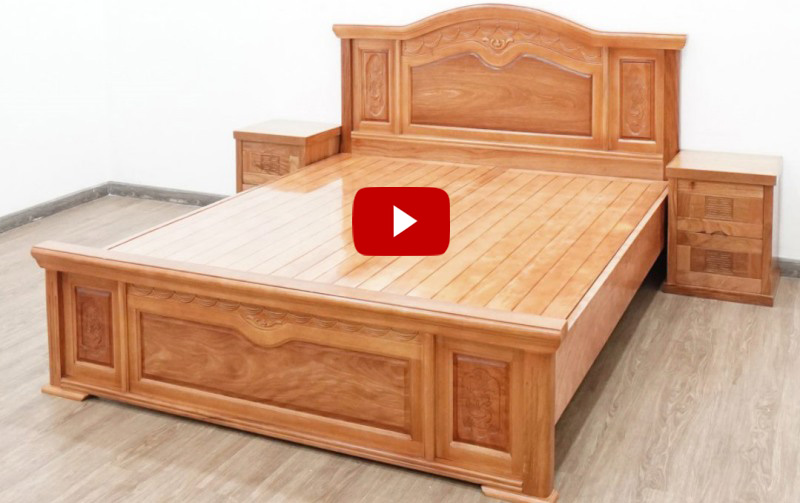 Giường ngủ nữ hoàng gỗ đinh hương G15